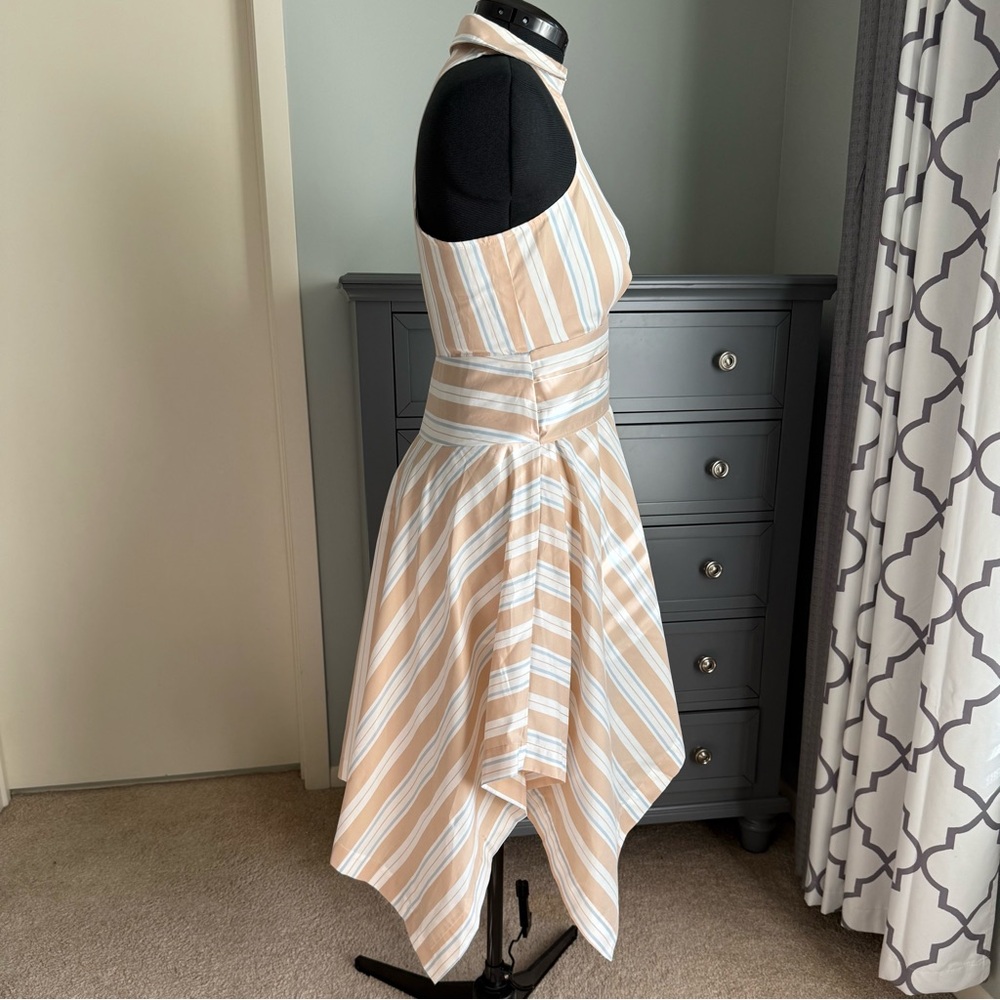 Maeve Anthropologie Halter Dress in Cream and White - Picture 8 of 15